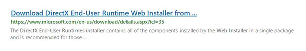 directx user runtime web installer